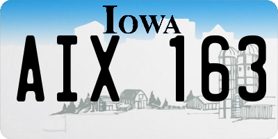 IA license plate AIX163