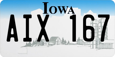 IA license plate AIX167