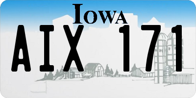 IA license plate AIX171