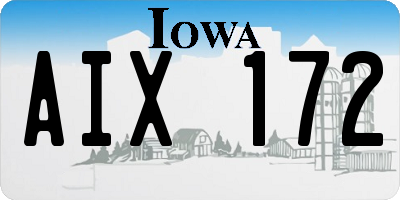 IA license plate AIX172