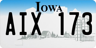 IA license plate AIX173