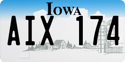 IA license plate AIX174