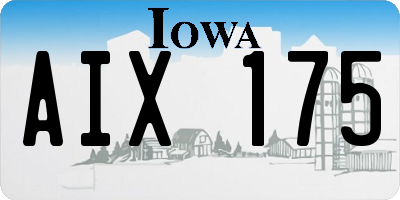 IA license plate AIX175