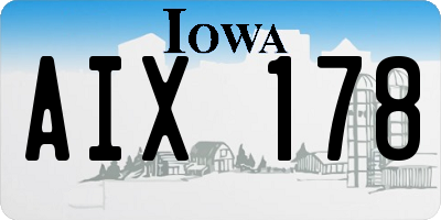 IA license plate AIX178