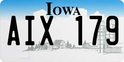 IA license plate AIX179