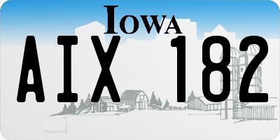 IA license plate AIX182