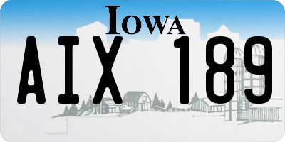 IA license plate AIX189