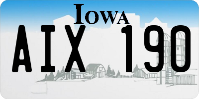 IA license plate AIX190