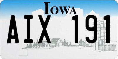 IA license plate AIX191