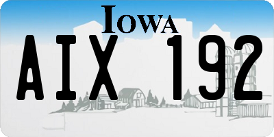 IA license plate AIX192