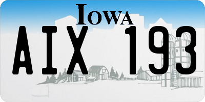 IA license plate AIX193