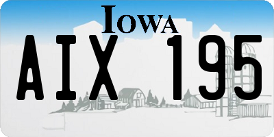 IA license plate AIX195