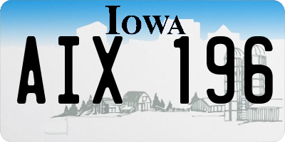 IA license plate AIX196