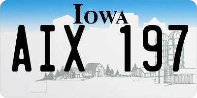 IA license plate AIX197