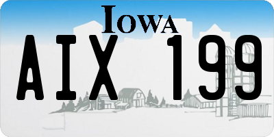 IA license plate AIX199