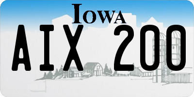 IA license plate AIX200