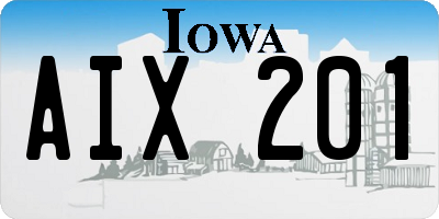 IA license plate AIX201