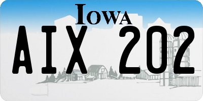 IA license plate AIX202