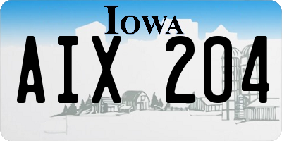 IA license plate AIX204