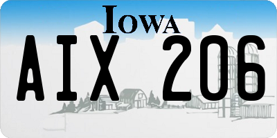 IA license plate AIX206