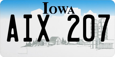 IA license plate AIX207