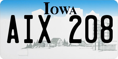 IA license plate AIX208