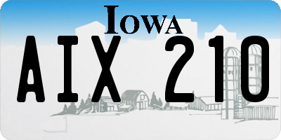 IA license plate AIX210