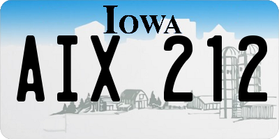 IA license plate AIX212