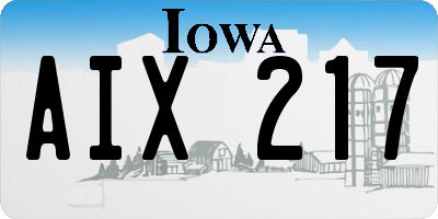IA license plate AIX217