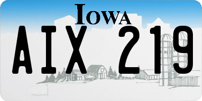 IA license plate AIX219