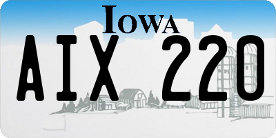 IA license plate AIX220