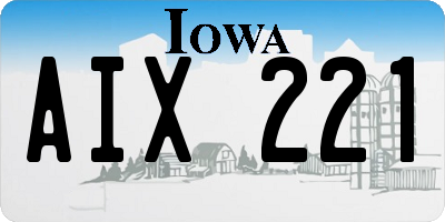 IA license plate AIX221