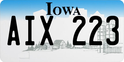 IA license plate AIX223