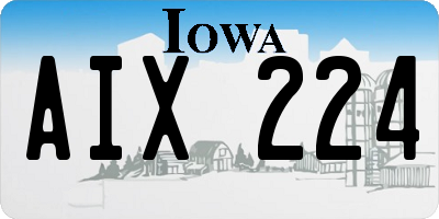 IA license plate AIX224