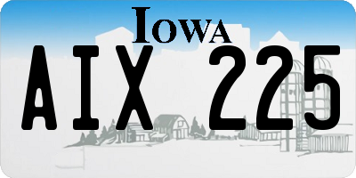 IA license plate AIX225