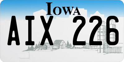 IA license plate AIX226