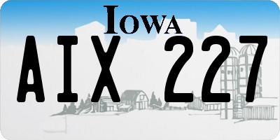 IA license plate AIX227