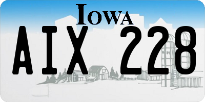 IA license plate AIX228