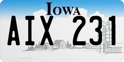 IA license plate AIX231