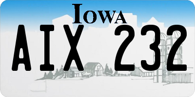 IA license plate AIX232