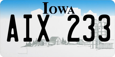 IA license plate AIX233