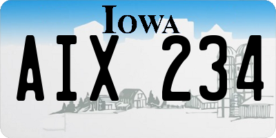 IA license plate AIX234