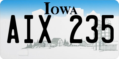 IA license plate AIX235