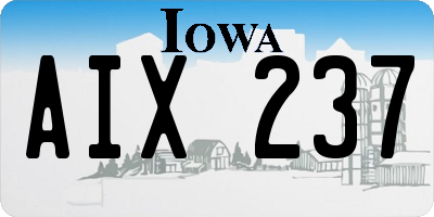 IA license plate AIX237