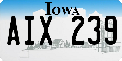 IA license plate AIX239
