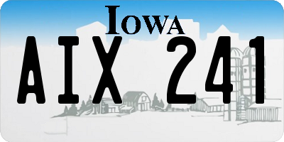 IA license plate AIX241