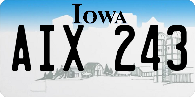 IA license plate AIX243
