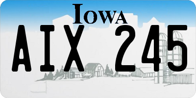 IA license plate AIX245