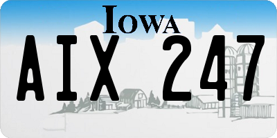 IA license plate AIX247