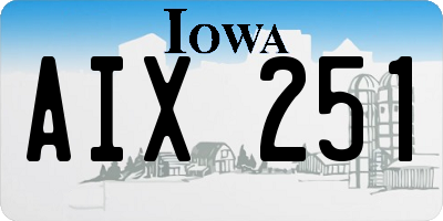 IA license plate AIX251